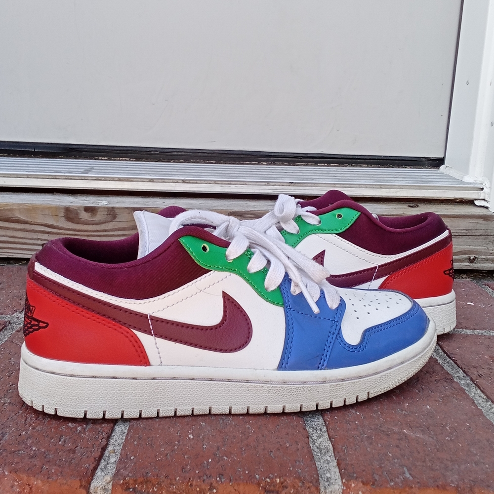 Jordan Kids Red, Blue, Green, and White Sneakers